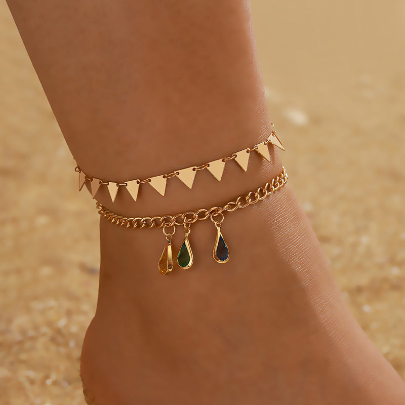 Golden beach anklet