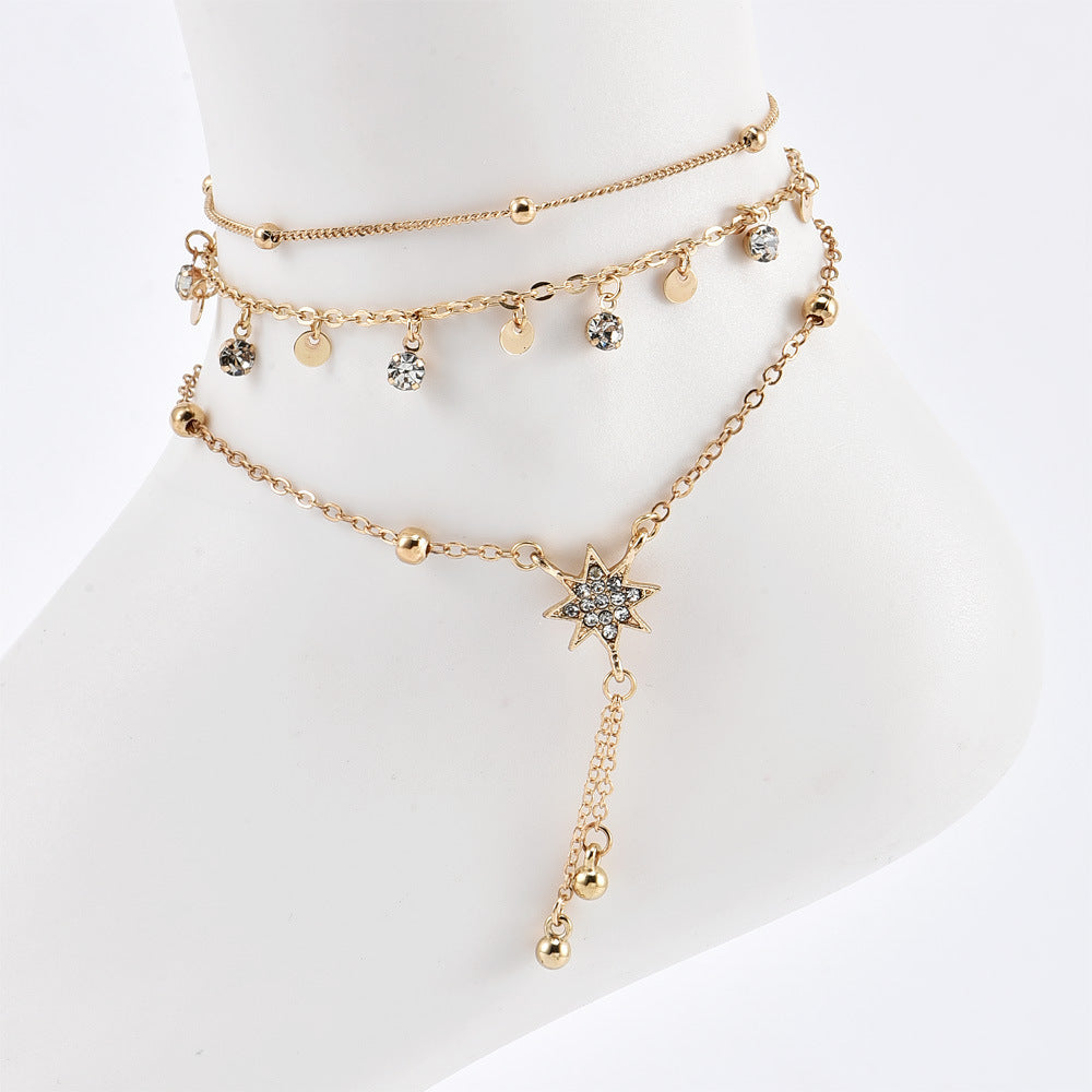 Circle Diamond Anklet