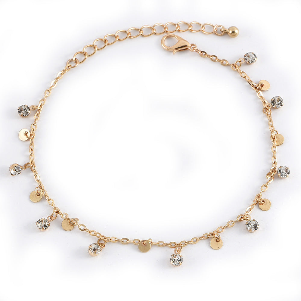 Circle Diamond Anklet