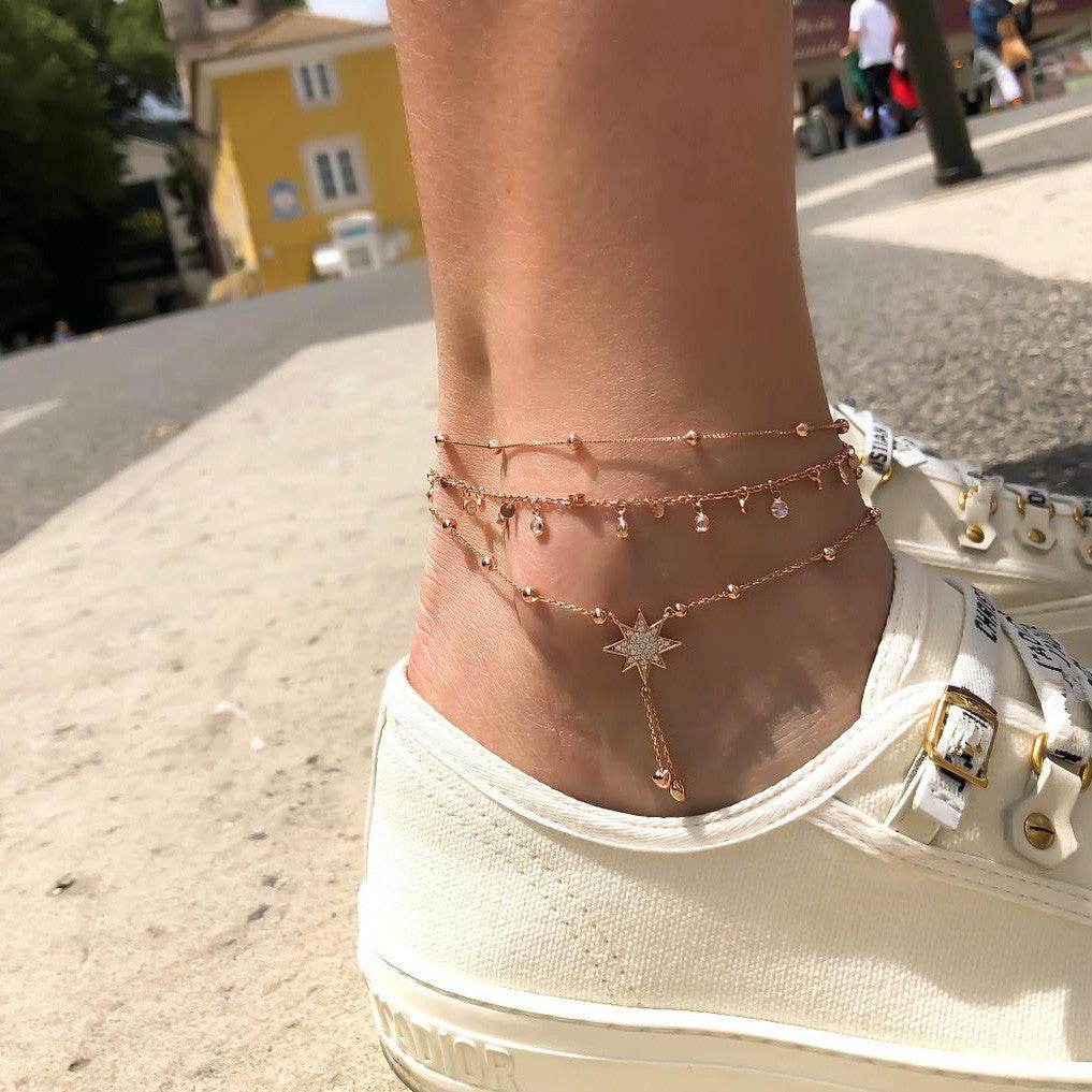 Circle Diamond Anklet