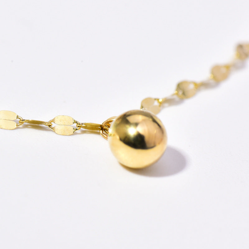 14K Gold Anklet Golden Ball