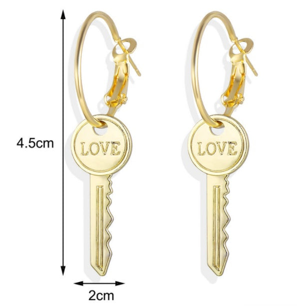 Love Key Earring