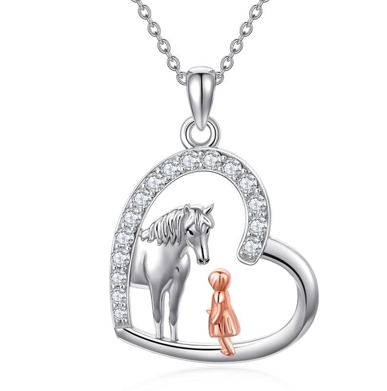 Sterling Silver Heart Horse