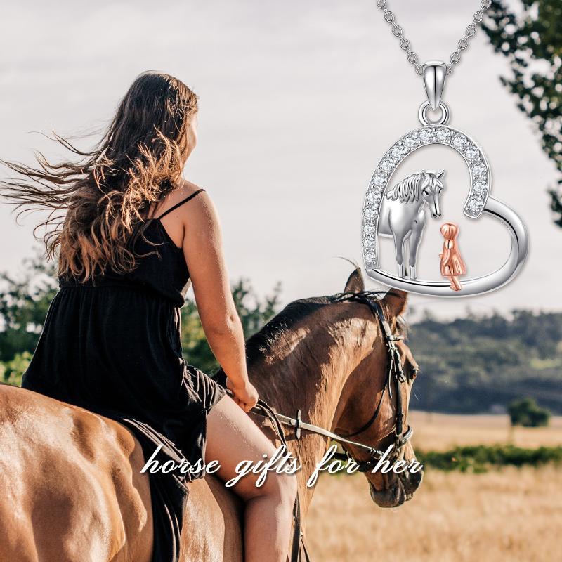 Sterling Silver Heart Horse