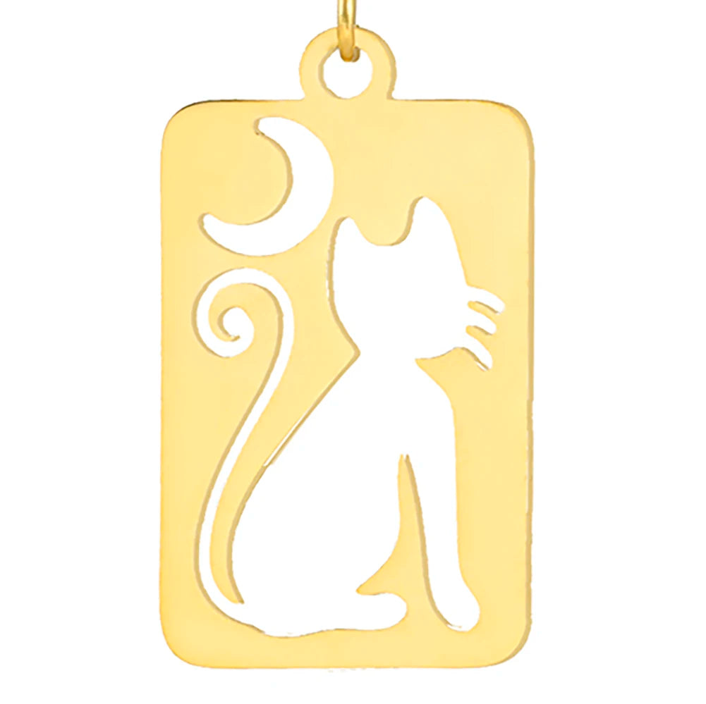 Cat EarringSPECIFICATIONS
Material: Metal
Metals Type: STAINLESS STEEL
Earring Type: drop earrings
Shape\pattern: Animal
Color: Gold Color/Steel Color
Quantity: 1pcs
Feature: NChic ForeverCat Earring