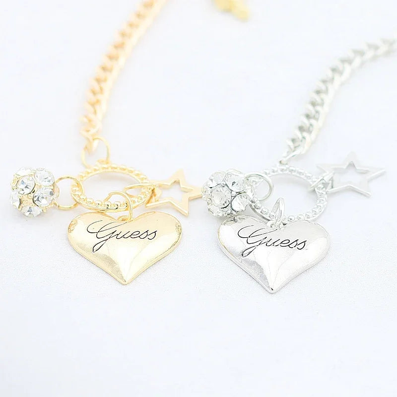 Charms BraceletsSPECIFICATIONS
Material: Metal
Metals Type: zinc Alloy
Shape\pattern: HEART
Color: Gold SilverchicforeverCharms Bracelets