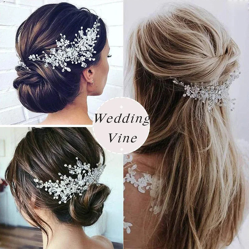 Pearl Bridal HairSPECIFICATIONS
Material: Metal
Metals Type: zinc Alloy
Item Type: Hairwear
Shape\pattern: Geometric
1: wedding hair accessories
2: hair jewelry bride headdress
3: haChic ForeverPearl Bridal Hair