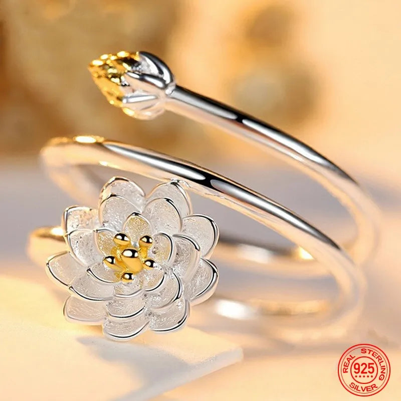 Lotus RingSPECIFICATIONS
Metal Stamp: 925,Sterling
Metals Type: silver
Certificate: YES
Rings Type: Bridal Sets
Setting Type: None
CertificateType: GDTC
Shape\pattern: FlowerChic ForeverLotus Ring