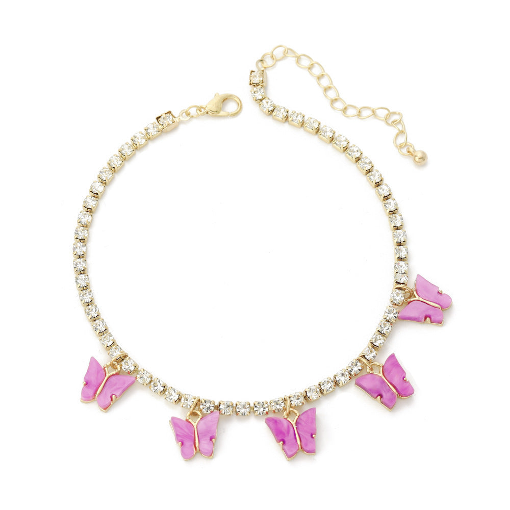 Butterfly Pendant Anklet