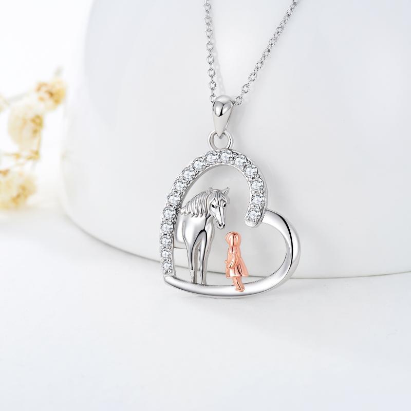 Sterling Silver Heart Horse